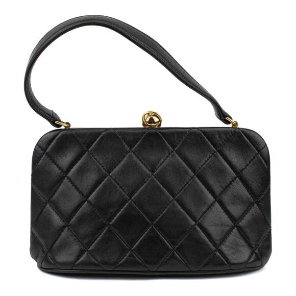 VINTAGE 1994 CHANEL Top Handle Bag with Lambskin - Picture 4 of 10